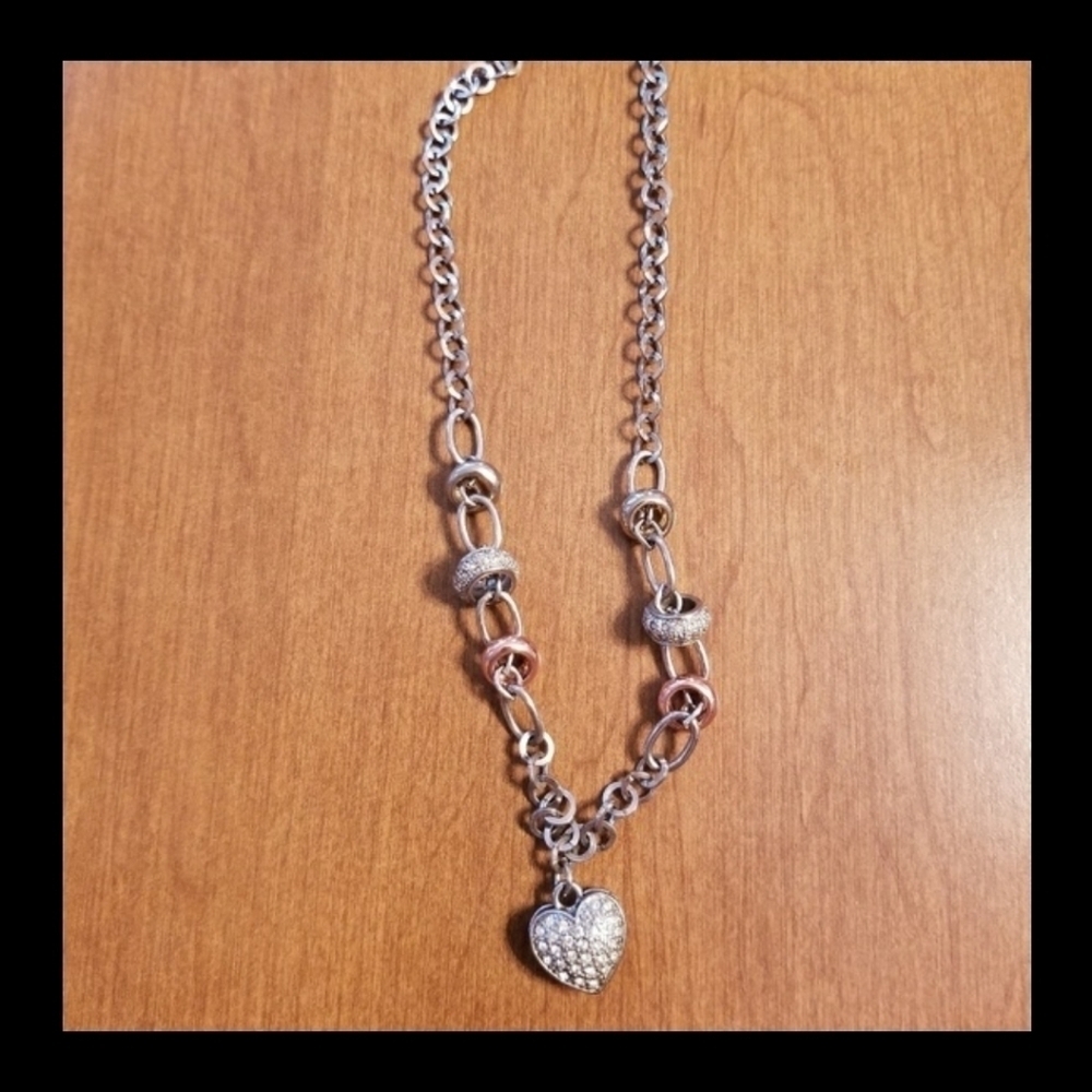 Cute Heart Necklace with Crystal's Barely Worn